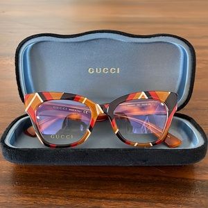 NEW Gucci GG0033OA- 007 Multicolored Eyeglasses 52mm with Gucci Case and Dustbag